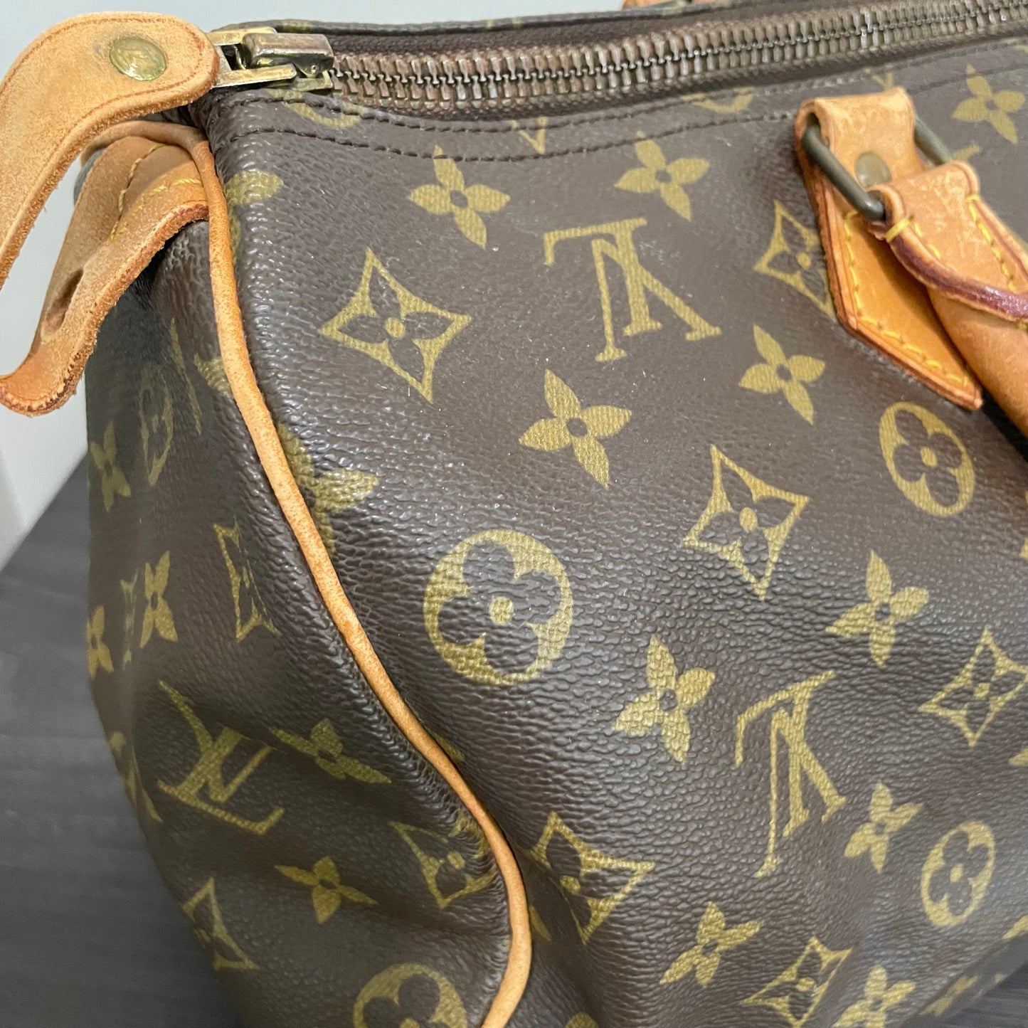 SOLD! Louis Vuitton Monogram Speedy 35 with Lock & Key