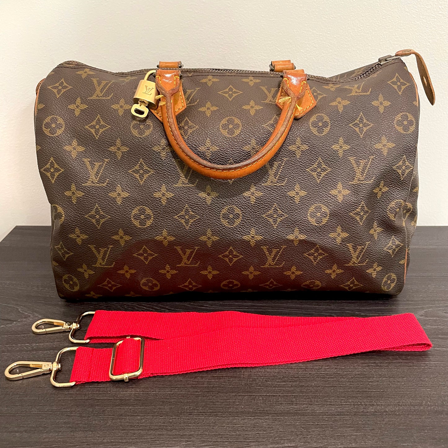 SOLD! Louis Vuitton Monogram Speedy 35 with Lock & Key