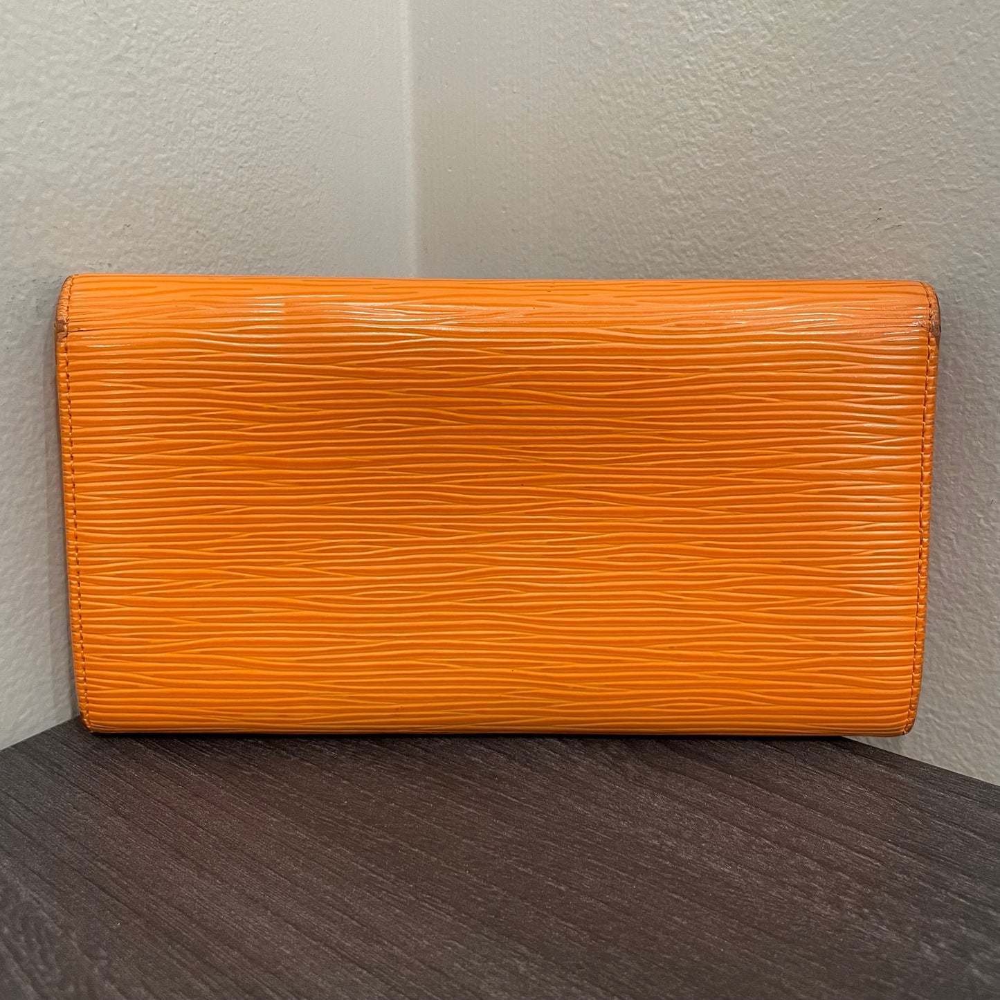 #125 LOUIS VUITTON Orange Epi Leather Long Wallet