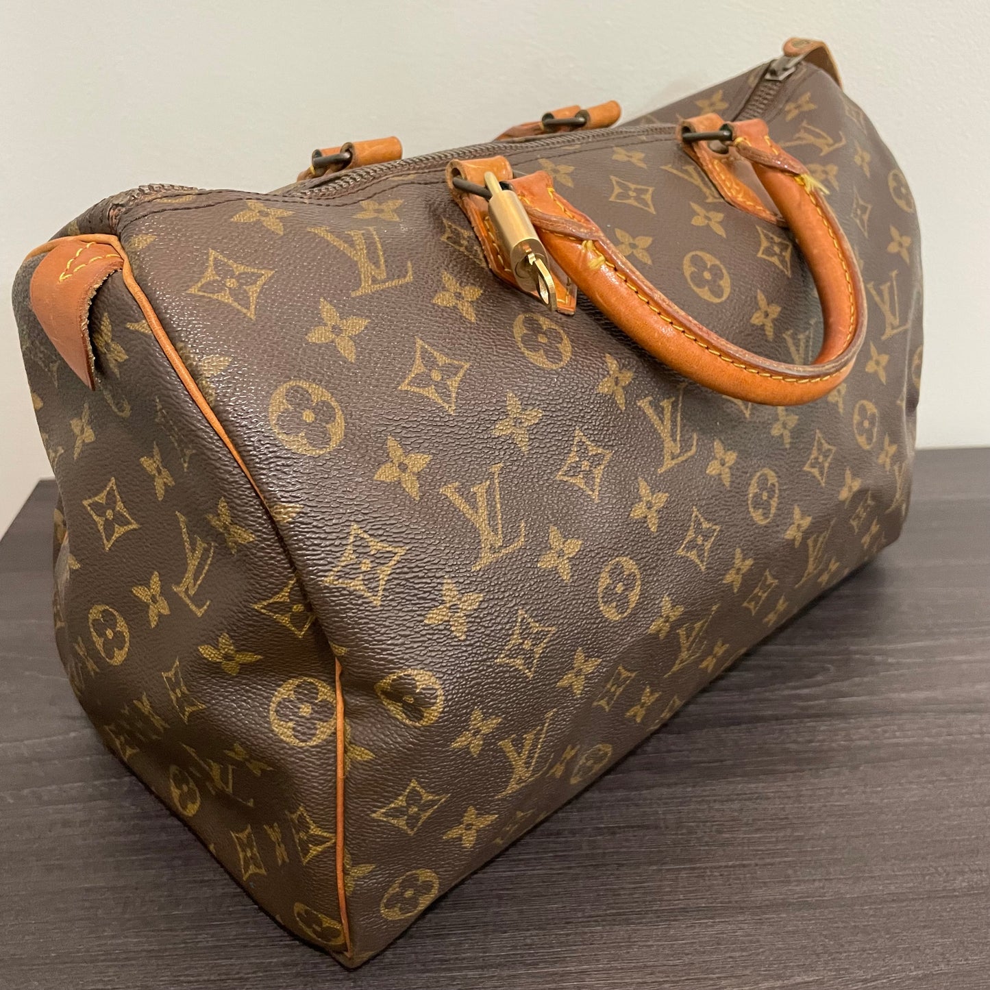 SOLD! Louis Vuitton Monogram Speedy 35 with Lock & Key