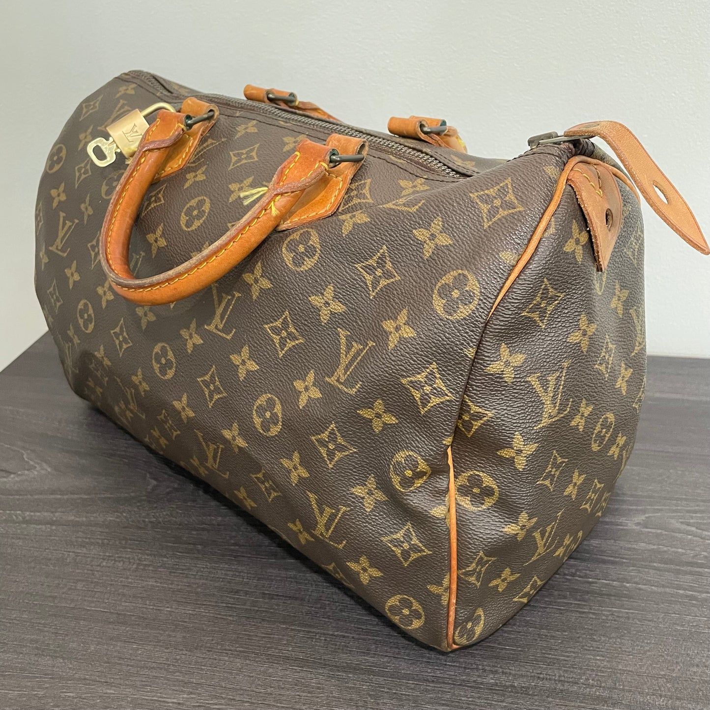 SOLD! Louis Vuitton Monogram Speedy 35 with Lock & Key