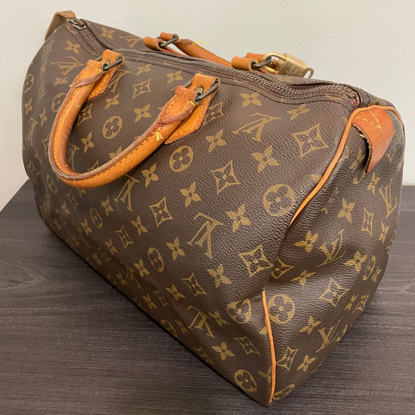 SOLD! Louis Vuitton Monogram Speedy 35 with Lock & Key