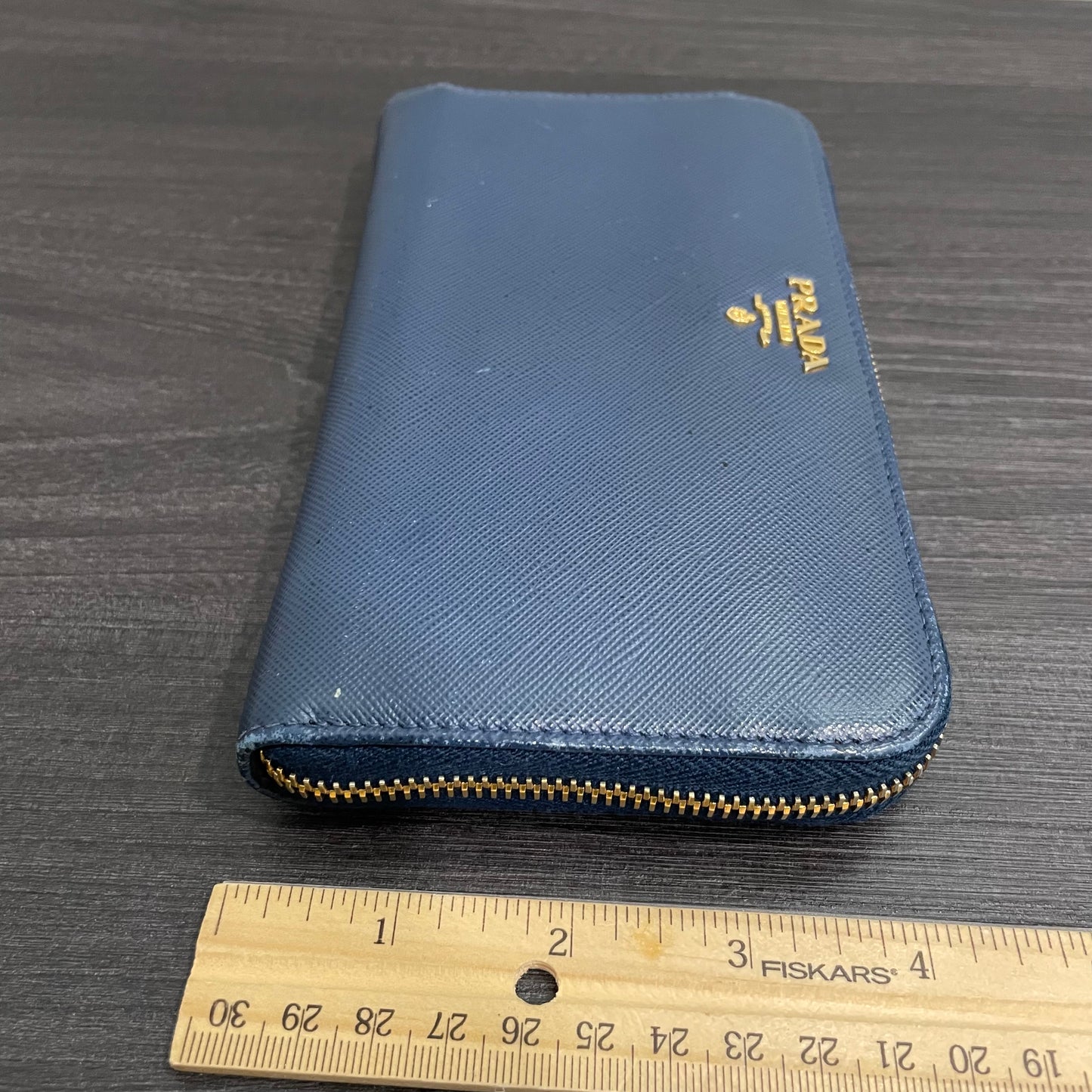 #131 PRADA Blue Leather Zippy Wallet