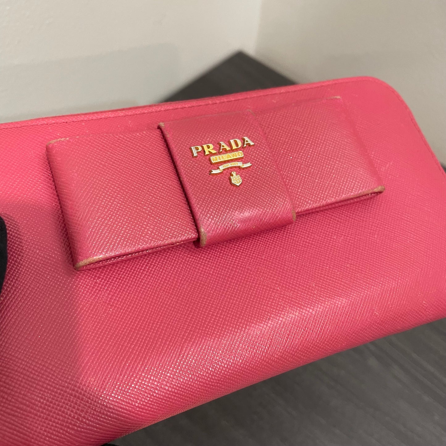 #132 PRADA Pink Leather Zippy Wallet