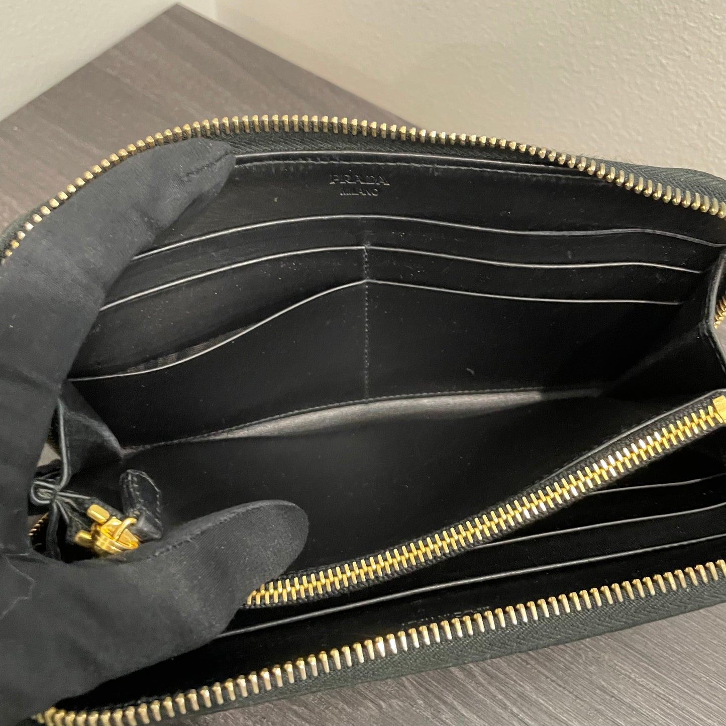 #134 PRADA Black Nylon Zippy Wallet
