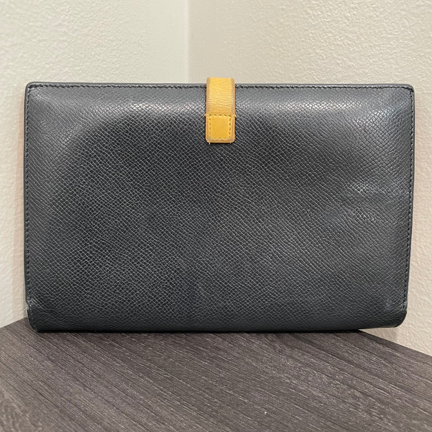 #146 CELINE Black Large Leather Wallet