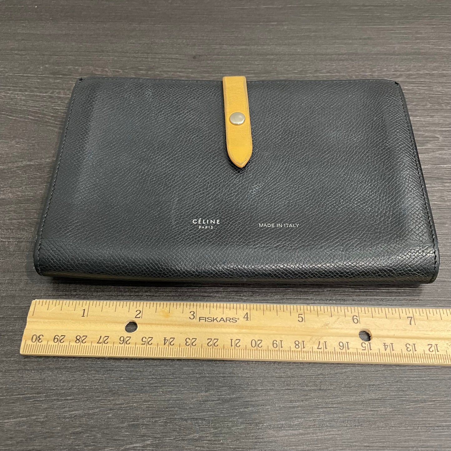#146 CELINE Black Large Leather Wallet