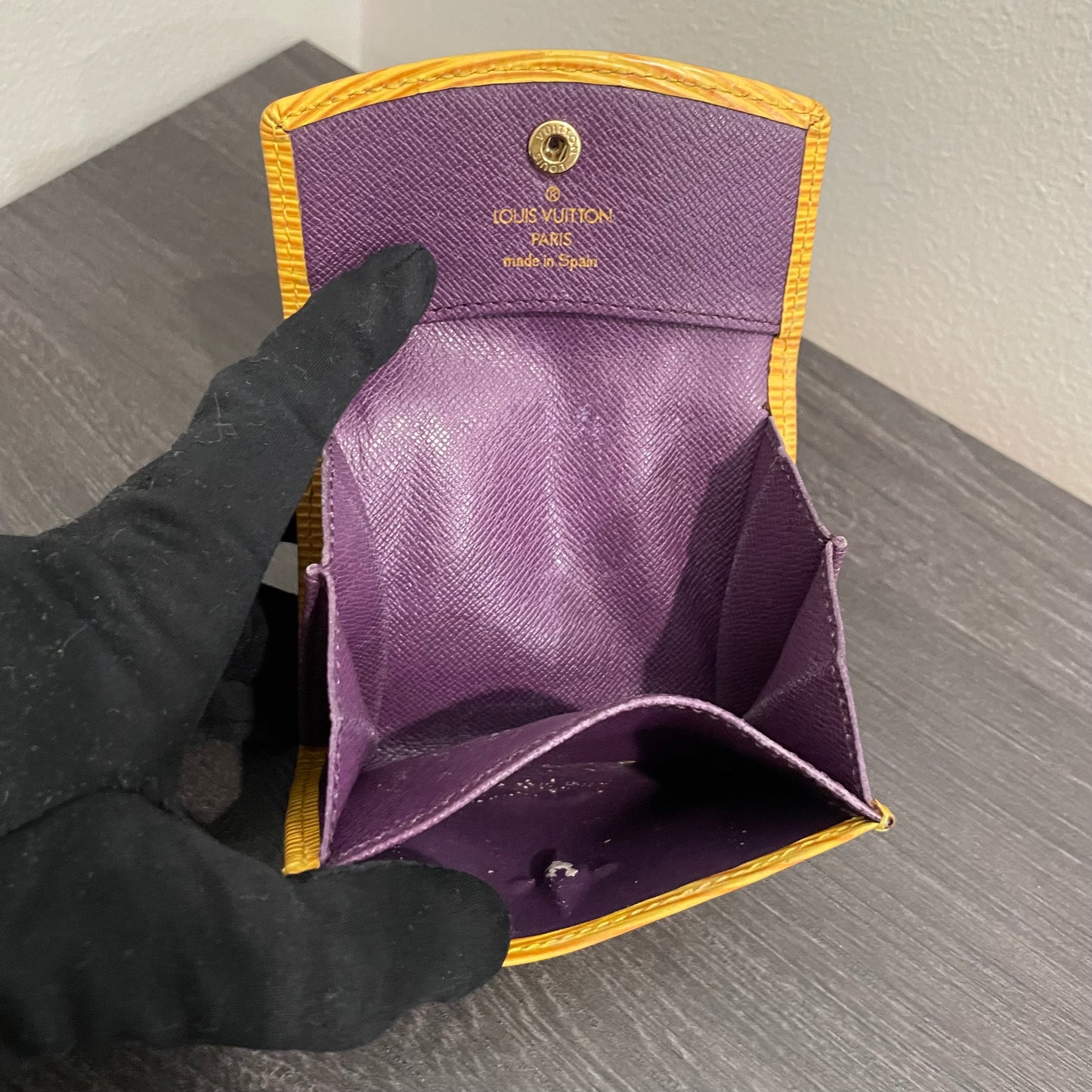 #160 LOUIS VUITTON Yellow Epi Leather Coin Purse