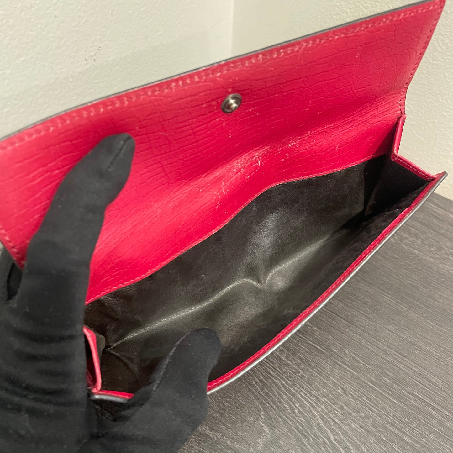 #167 GUCCI Pink GG Canvas Long Wallet