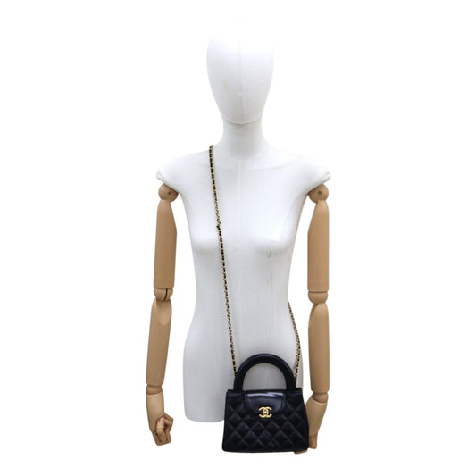 #038 CHANEL Lambskin Mini Kelly Top Handle Bag