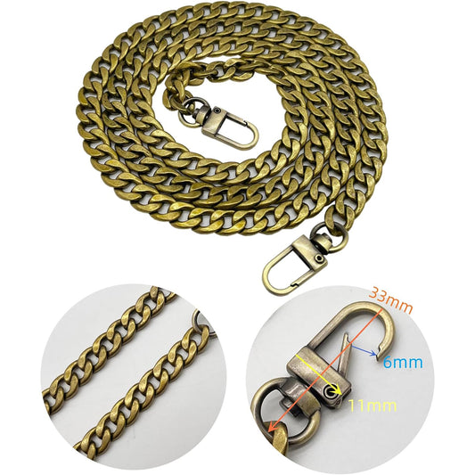 NEW Flat Link Bronze-tone Iron Crossbody Chain