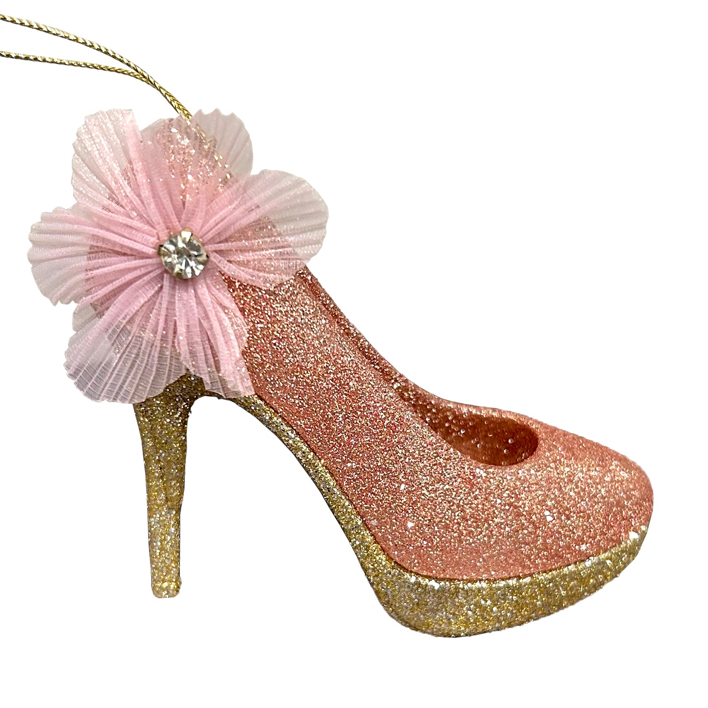 Pink Sparkle Pump Ornament for Charity