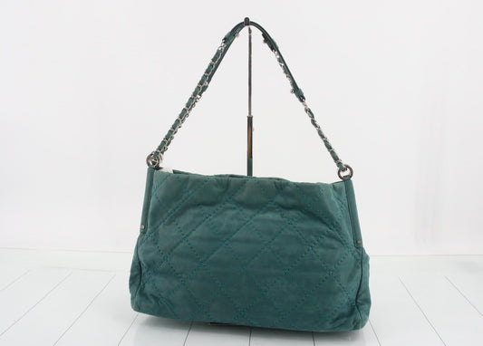 Chanel Blue Suede Shoulder Bag(Nov 7)