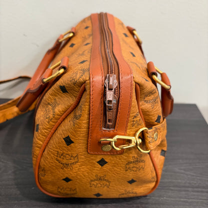 8808 MCM Cognac Visetos Boston 28 Bag