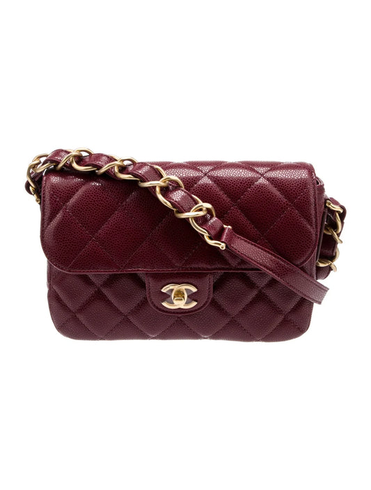 CHANEL Burgundy Caviar Quilt Shoulder Bag ( RESERVED )