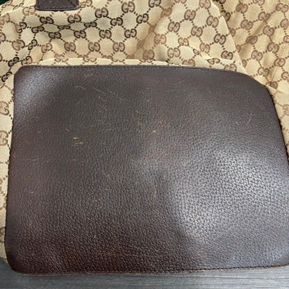 8881 GUCCI Brown Canvas Web Tote
