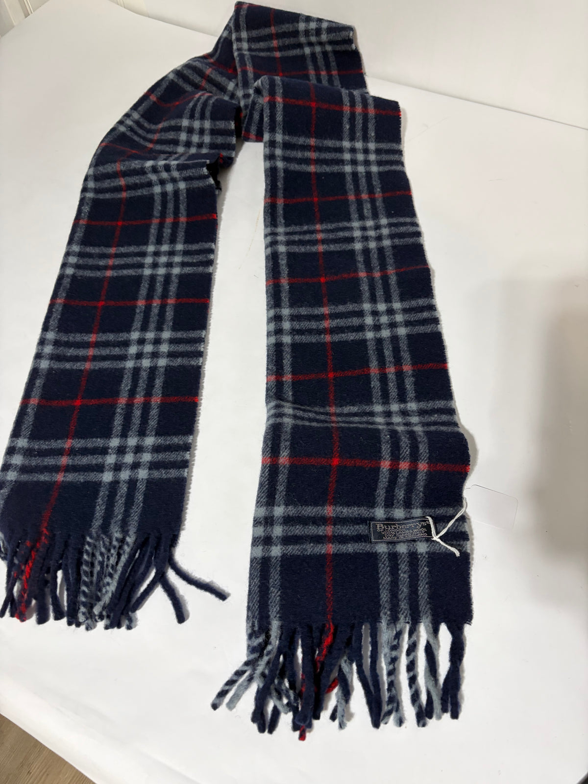 #106 BURBERRY Blue Lambswool Scarf