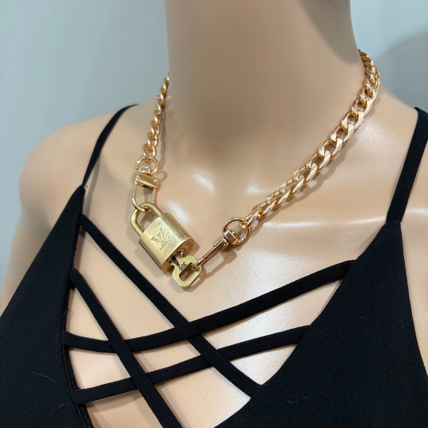 Louis Vuitton Lock & Key Chain Necklace