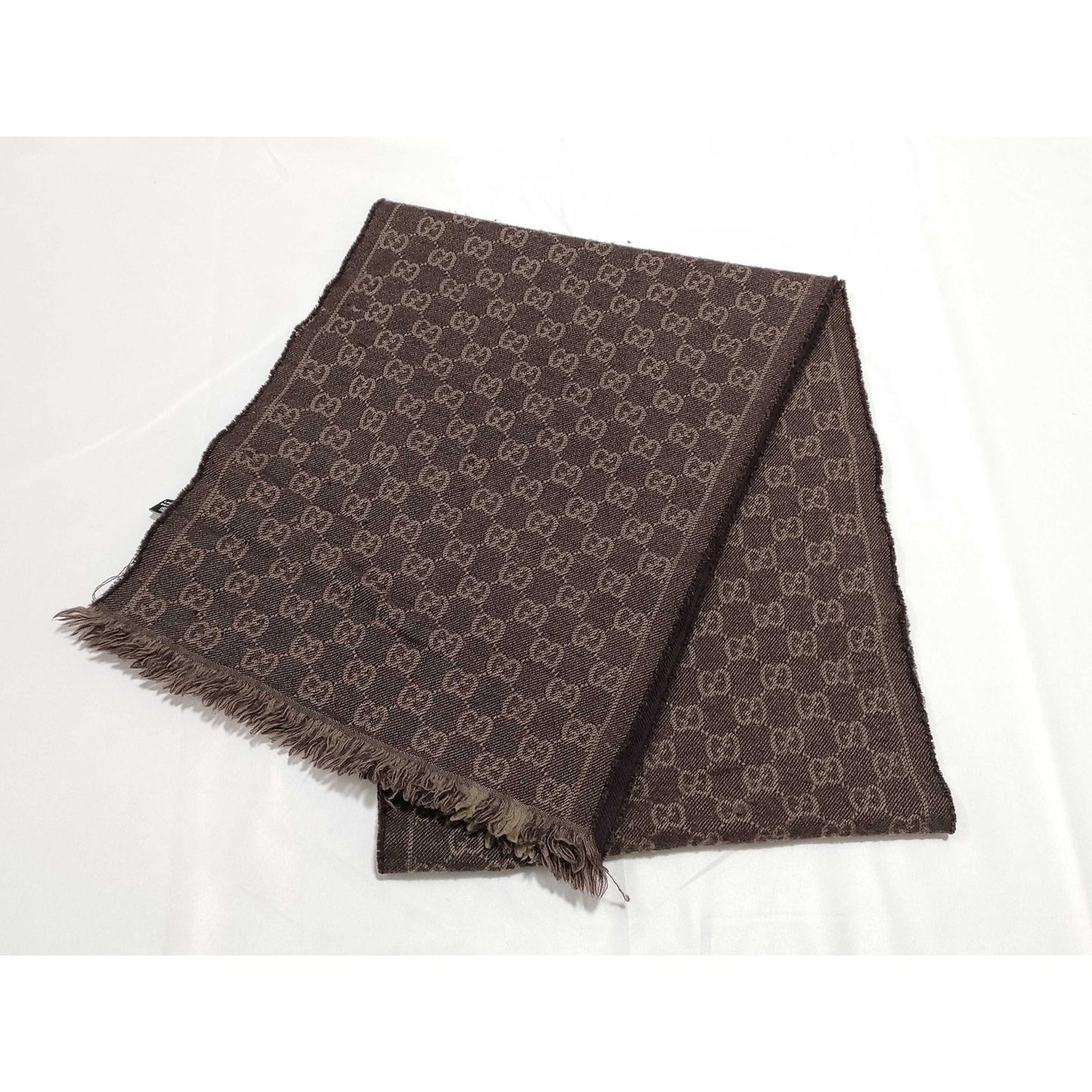 #104 GUCCI Brown Wool Scarf