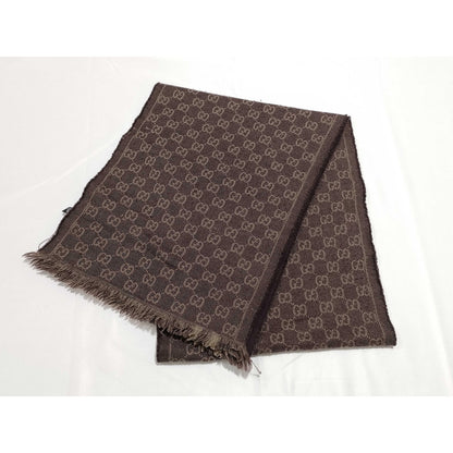 #104 GUCCI Brown Wool Scarf