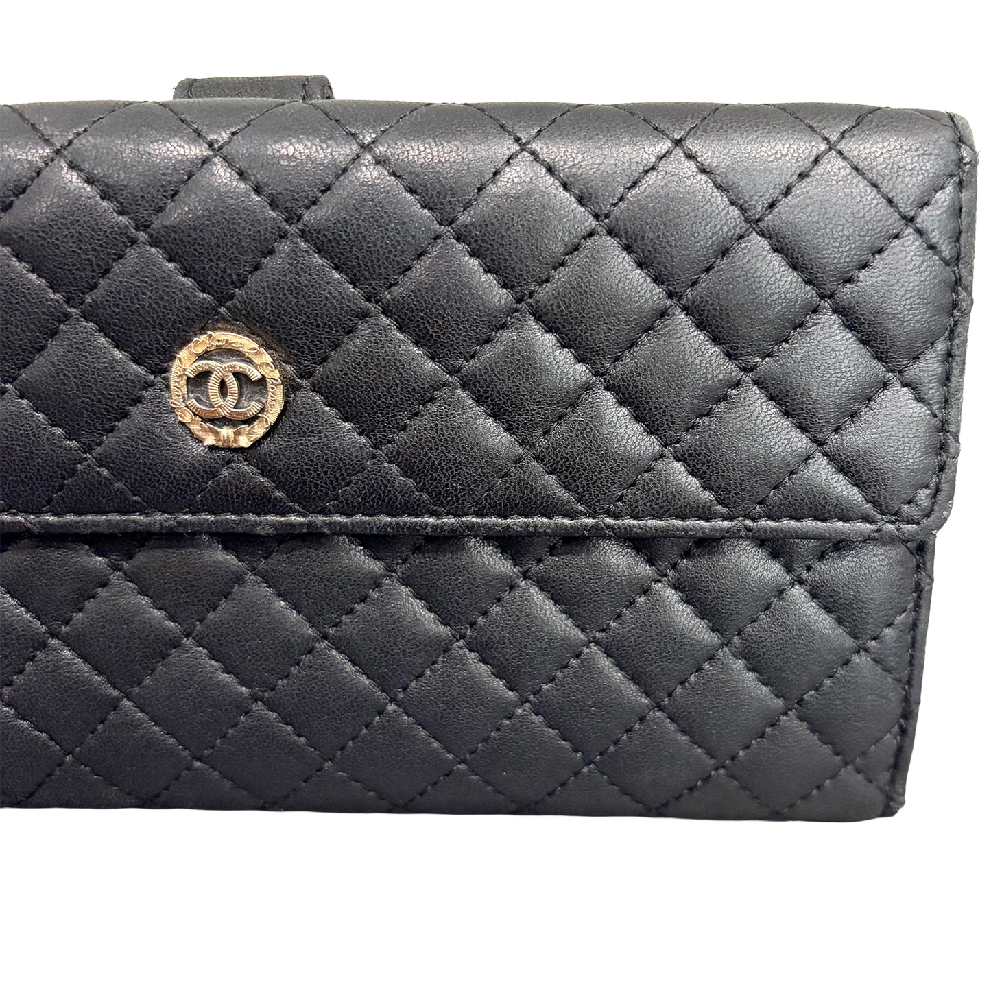 #3229 CHANEL Timeless Medallion Coco Mark Logo Lambskin Micro Quilt Wallet