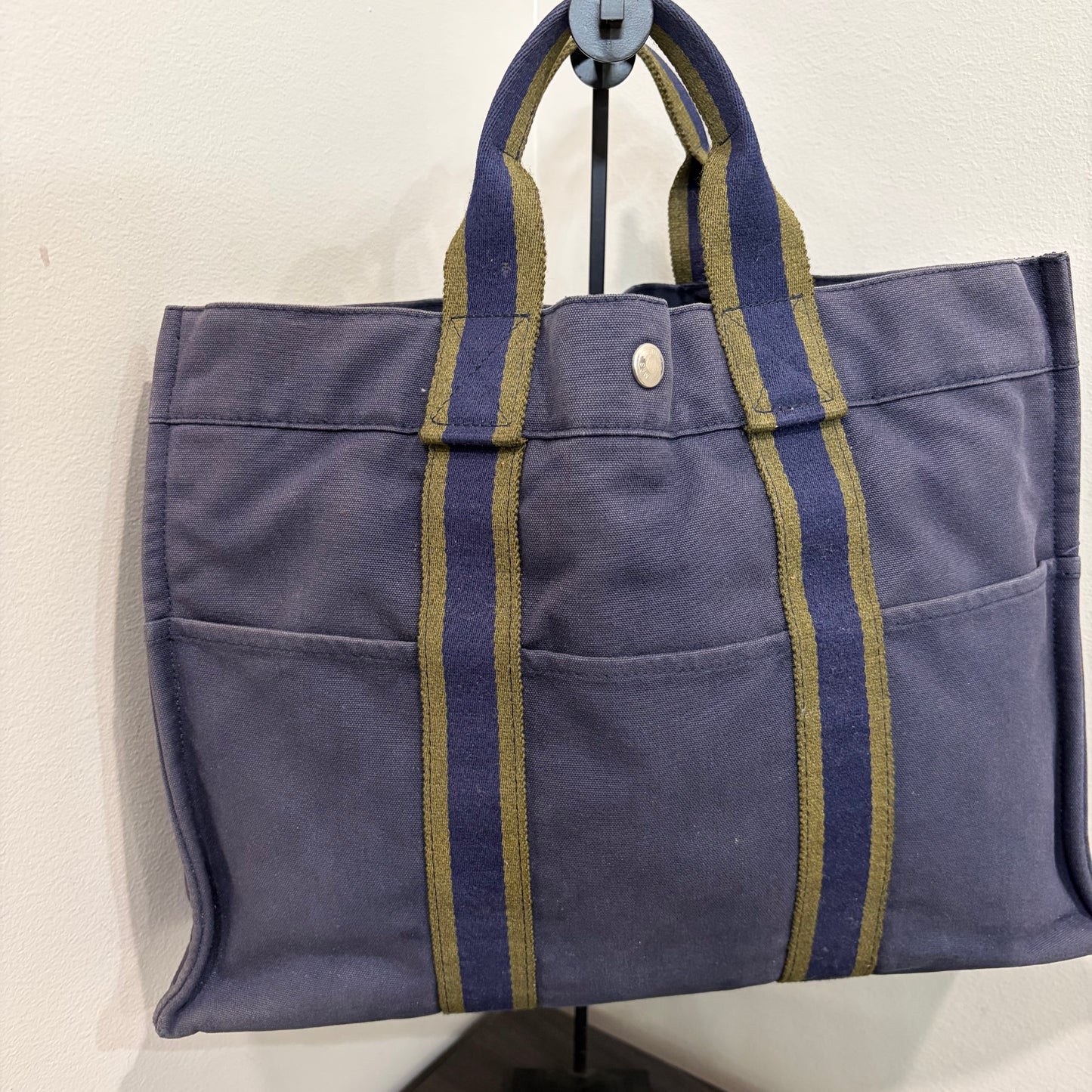 #3223 HERMES Blue Ligne Tote