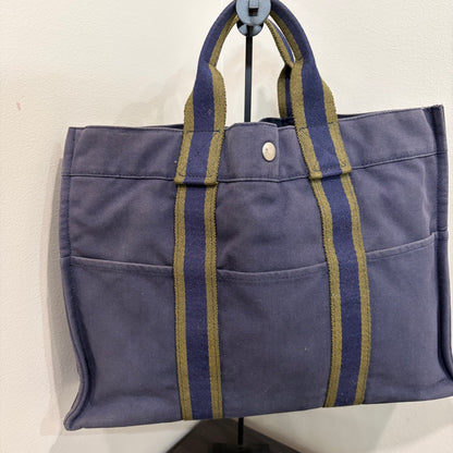 #3223 HERMES Blue Ligne Tote