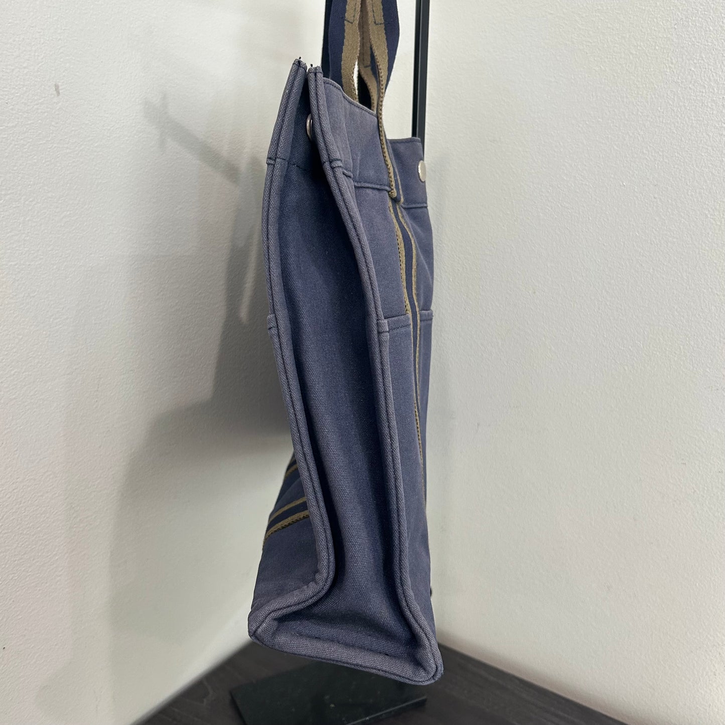 1013 HERMÈS Toile Fourre-Tout MM Tote Blue