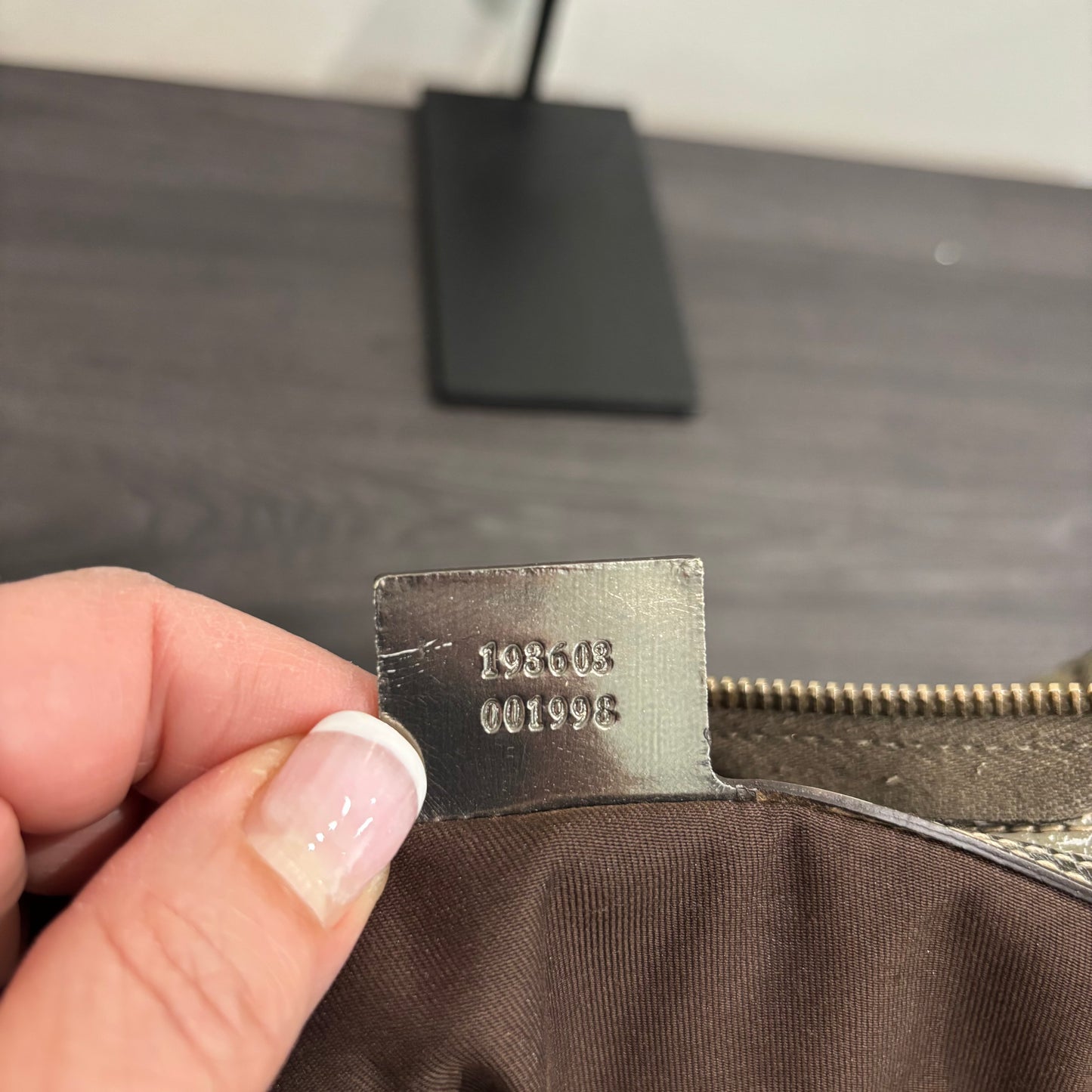1106 GUCCI Brown/Gold Boston Bag