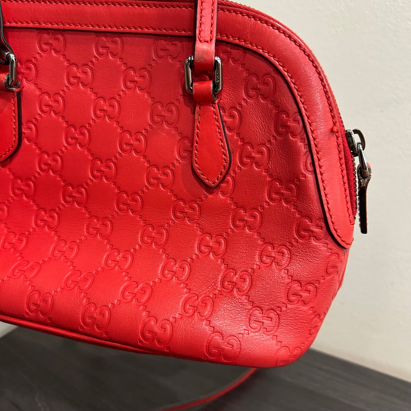 CLEARANCE #835 GUCCI Guccissima Dome Bag (Red)