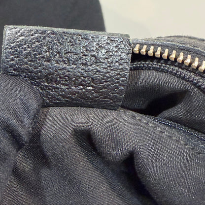 #8226 GUCCI Black GG Canvas Horsebit Bag