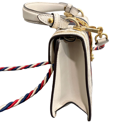 #3221 GUCCI Limited Edition Gold Stars Sylvie Mini Top Handle & Crossbody Bag