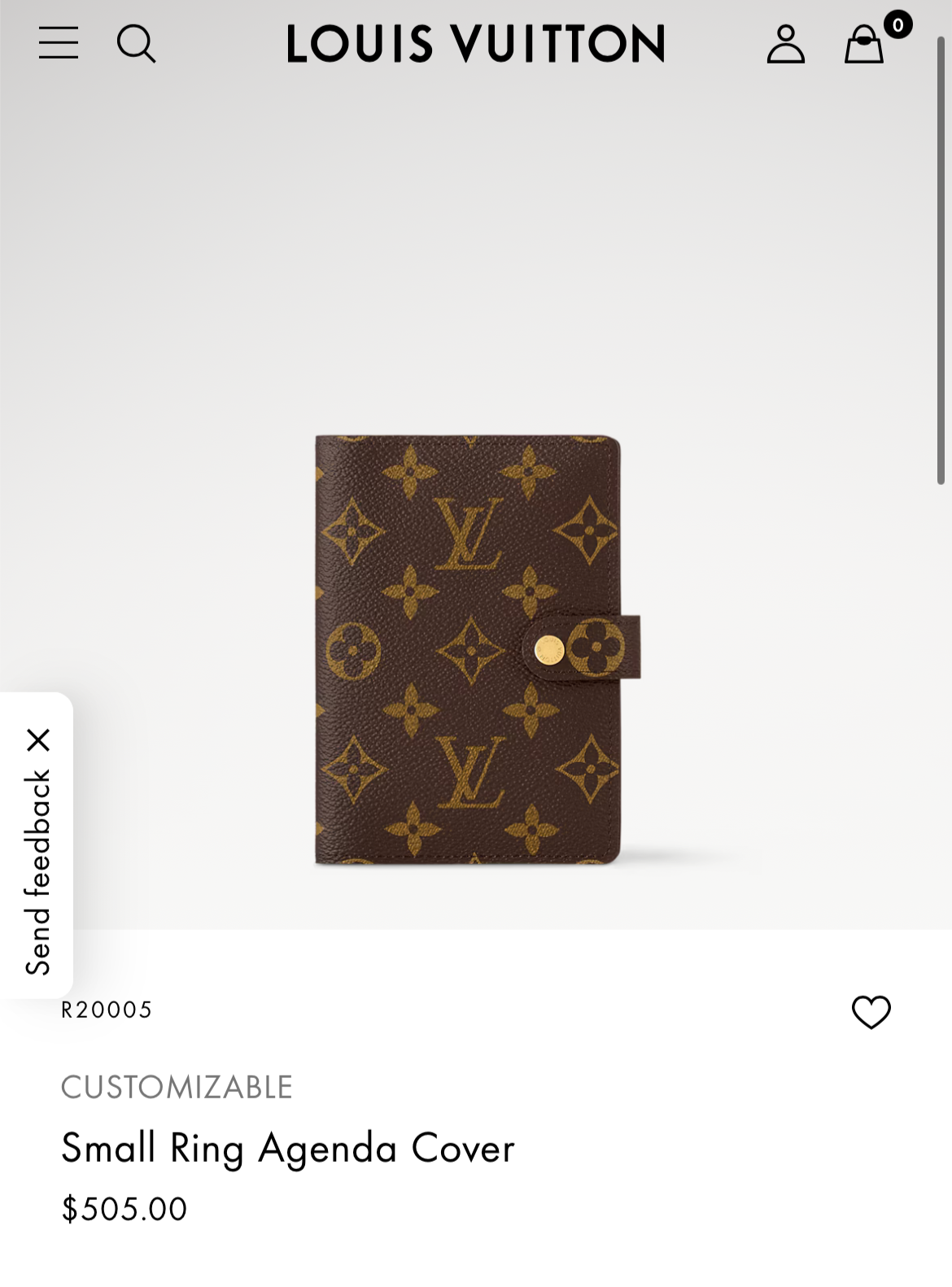 1002 LOUIS VUITTON Agenda PM MSRP $505 (TOP PICK!)