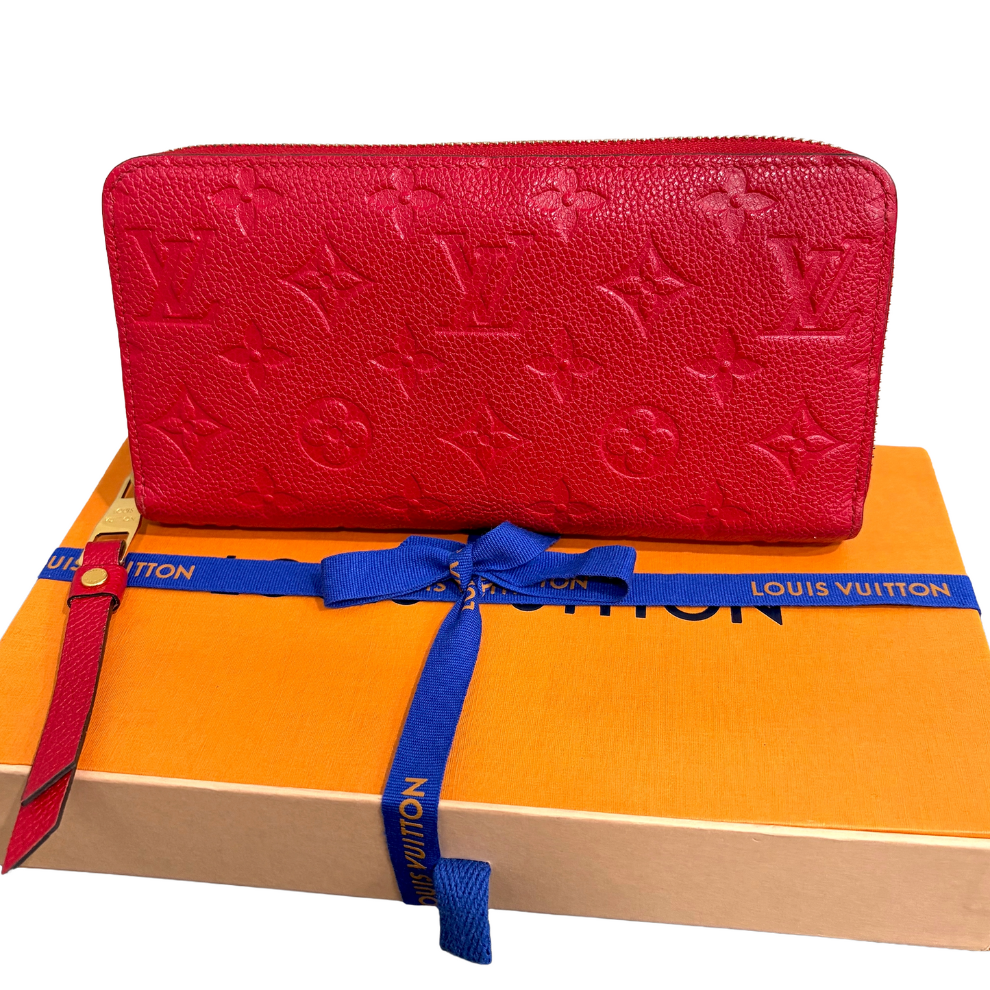 #8219 LOUIS VUITTON Red Empreinte Zip Wallet MSRP $1,170