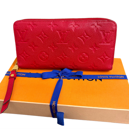 #8219 LOUIS VUITTON Red Empreinte Zip Wallet MSRP $1,170