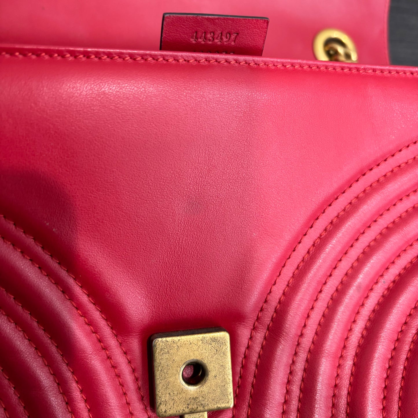 8866 GUCCI Red Small Marmont MSRP $2600
