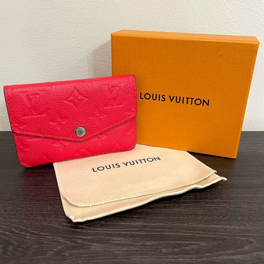 SOLD! Louis Vuitton Cherry Red Empreinte Key Pouch with Box