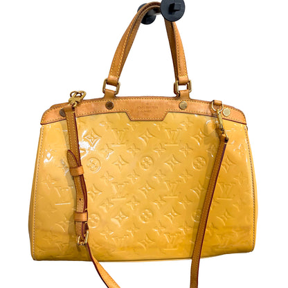 #9115 LOUIS VUITTON Yellow Vernis Brea MM with Original Vachetta Strap