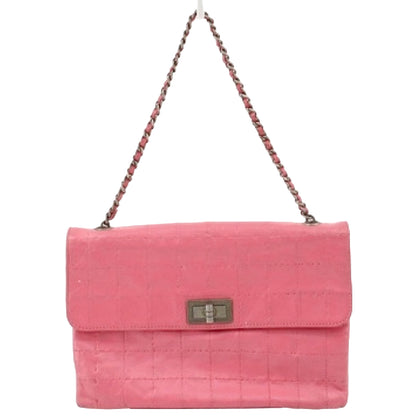 #1185 CHANEL Chocolate Bar Mademoiselle Lock Leather Multipocket Flap Bag