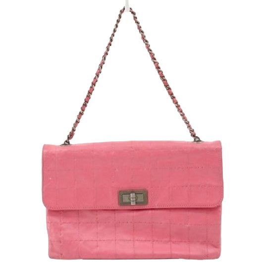 #1185 CHANEL Chocolate Bar Mademoiselle Lock Leather Multipocket Flap Bag