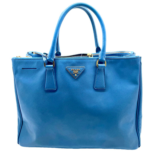 #1187 PRADA Blue Saffiano Leather Galleria Bag