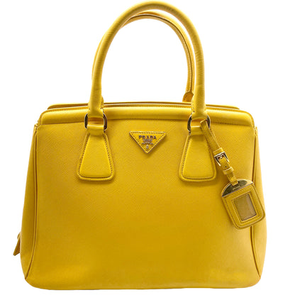 #1189 PRADA Yellow Lux Saffiano Leather Parabole Tote