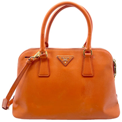 #1190 PRADA Orange Lux Saffiano Leather Promenade Tote