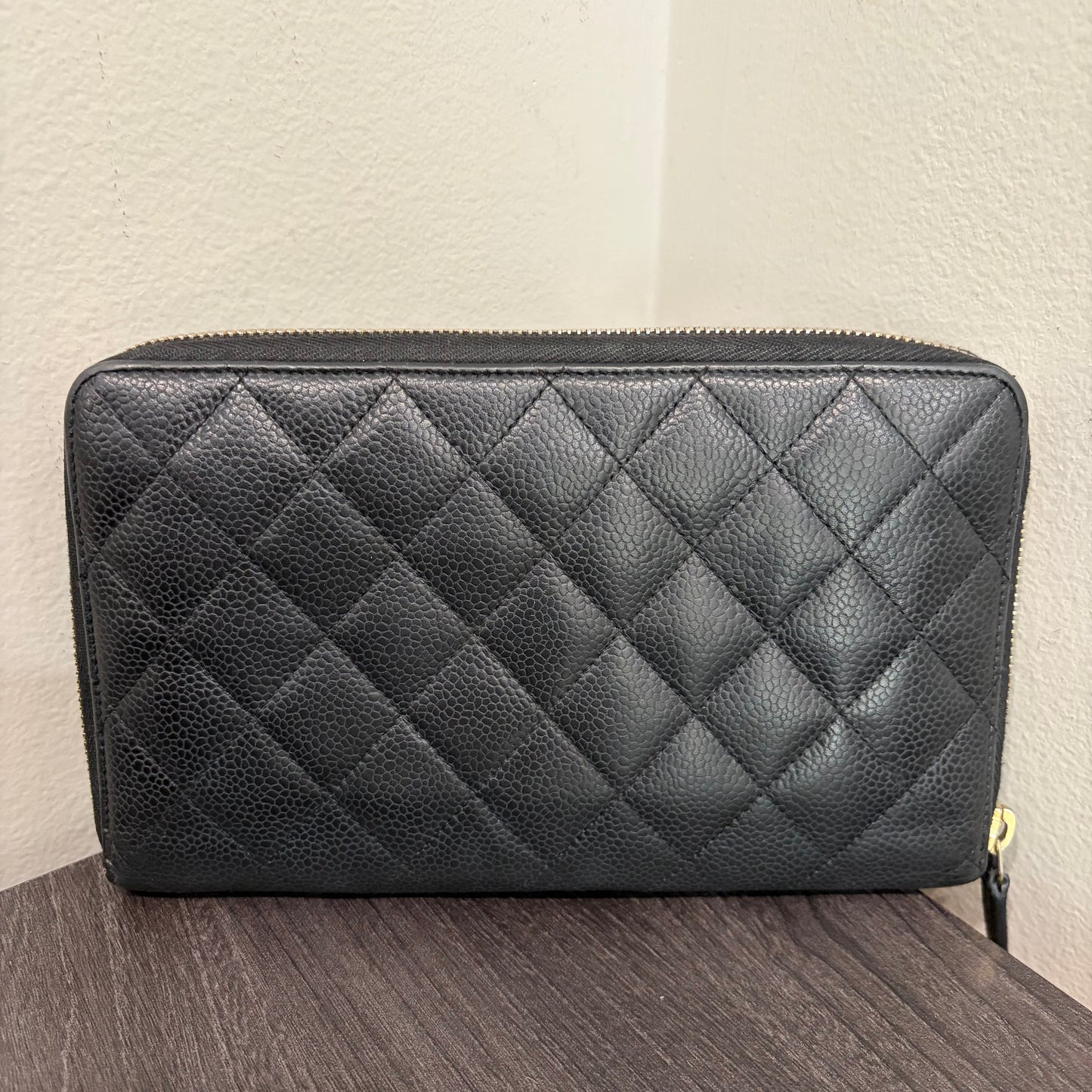 #3235 CHANEL 2014-2015 Black Zip Wallet