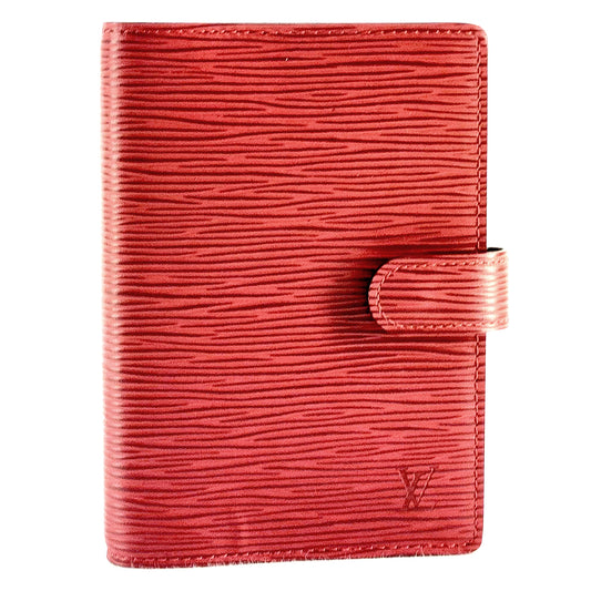 #1212 LOUIS VUITTON Red Epi Leather Agenda PM