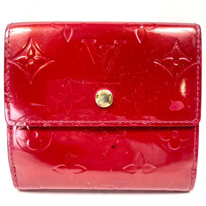 LOUIS VUITTON Red Monogram Vernis Leather Compact Wallet