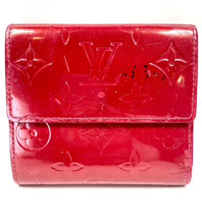 LOUIS VUITTON Red Monogram Vernis Leather Compact Wallet