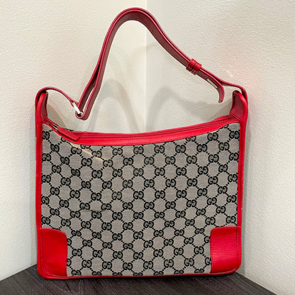 SOLD! Gucci Canvas Shoulder Bag