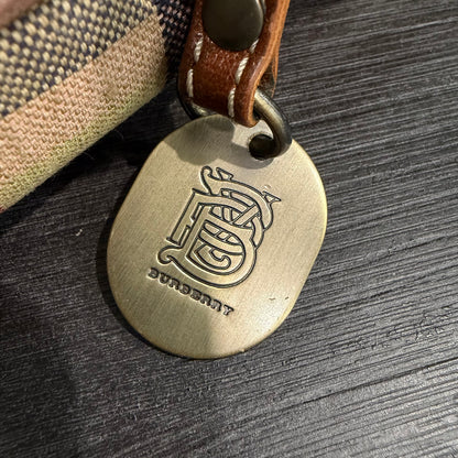 8809 BURBERRY Check Canvas Shoulder Tote