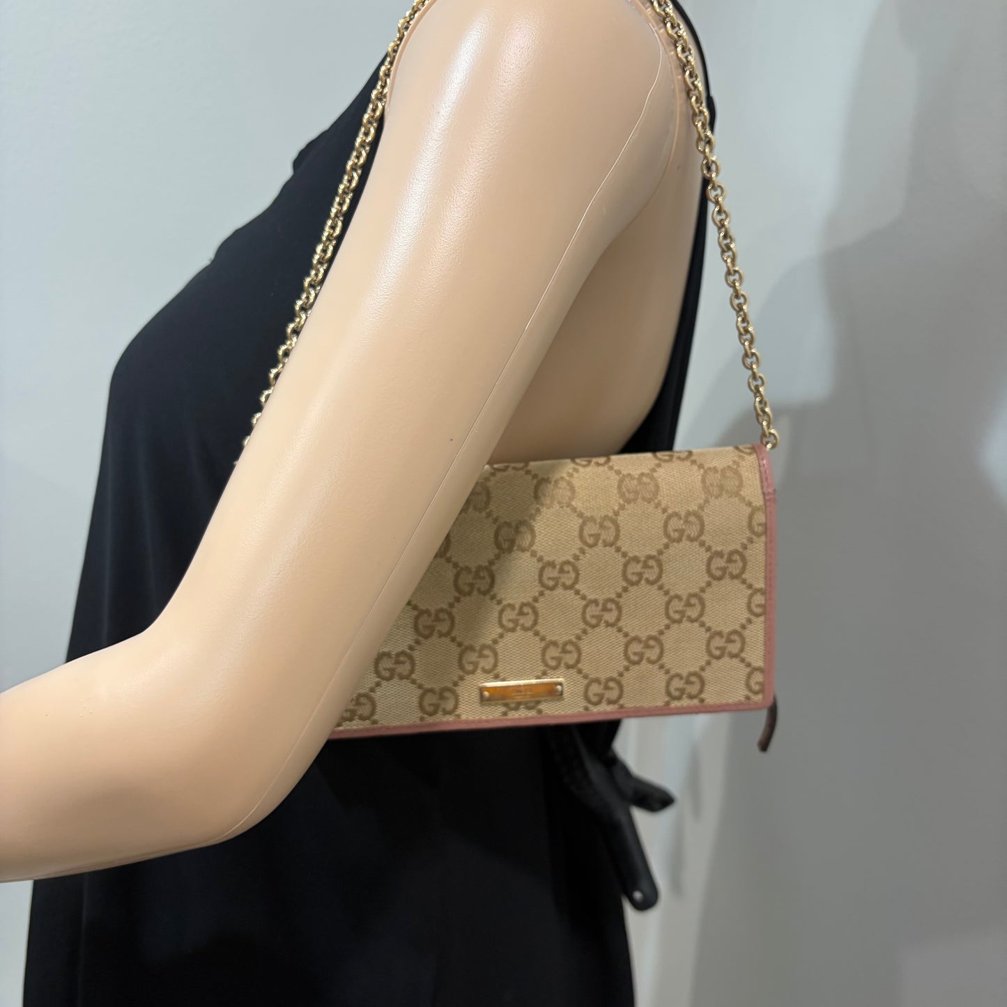 #3234 GUCCI Canvas Wallet on Chain